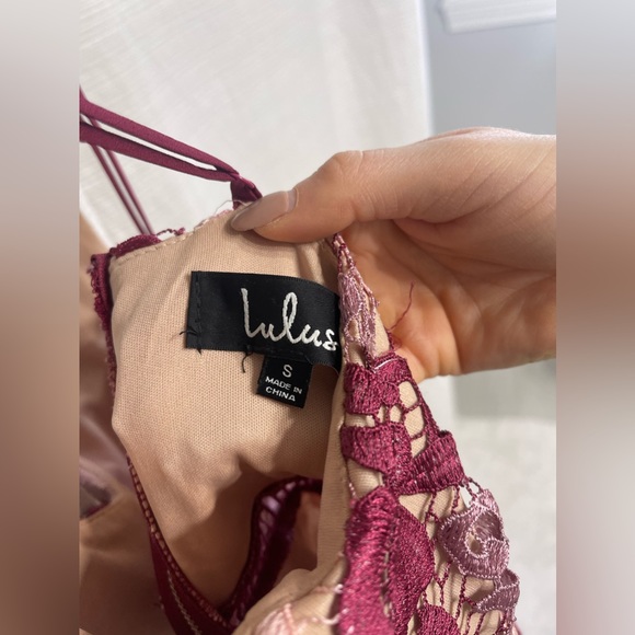 LULUS mauve floral printed midi dress - Picture 5 of 5